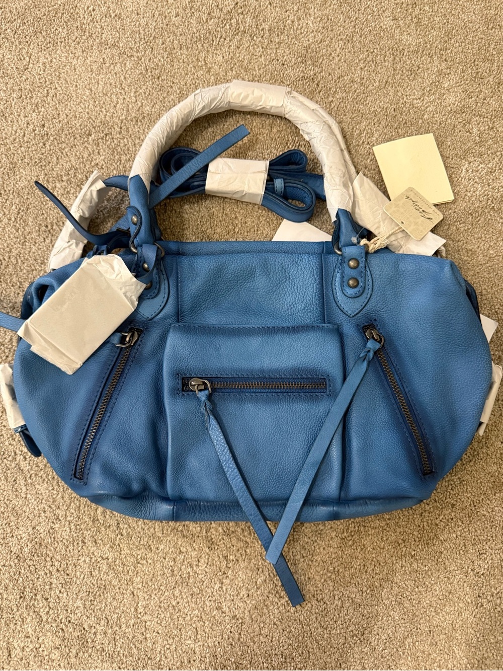 Free People Baby Emerson Tote Bag Santorini Blue